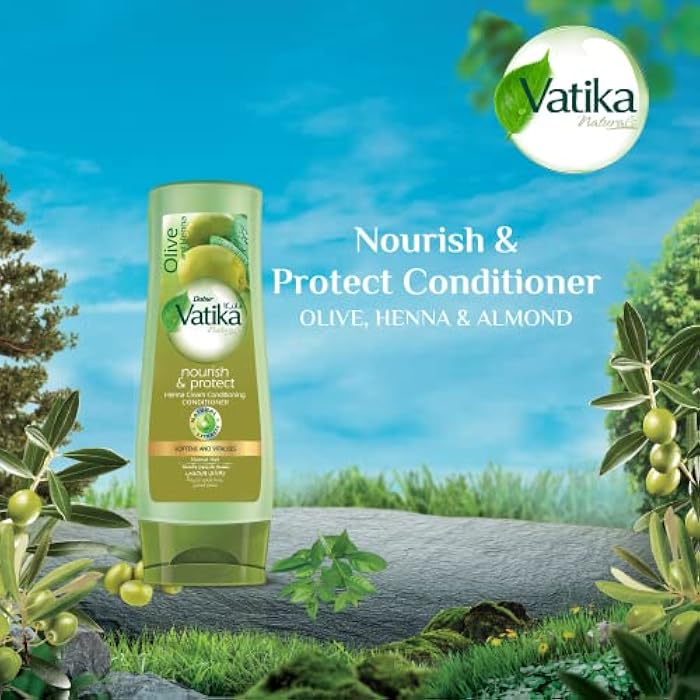 Vatika Naturals Nourish and Protect Conditioner (360mL) | Natural Extract of Olive and Henna | Hair Conditioning Cream | Promotes Softens and Revitalizes Hair - Image 3